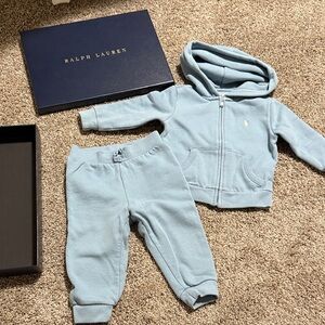 Ralph Lauren Kids Light Blue Jogger Set